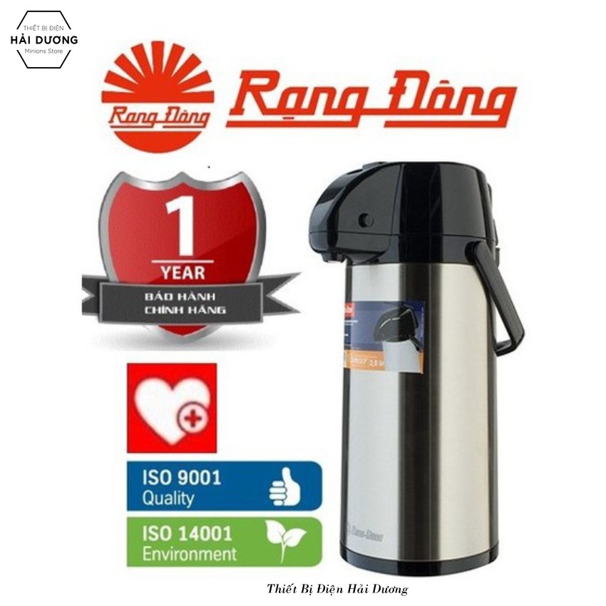 Phích nước nóng Rạng Đông INOX RD 2045 ST1.E  2L - 2.5L INOX RD 2545 ST1.E - bảo hành 1 năm