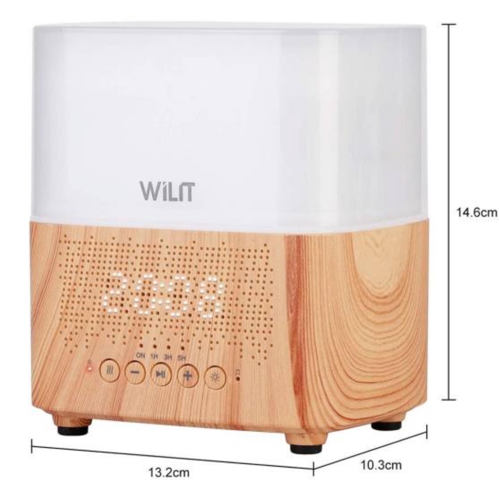 Máy xông tinh dầu Wilit 4 in 1 có loa bluetooth + đèn ngủ + báo thức