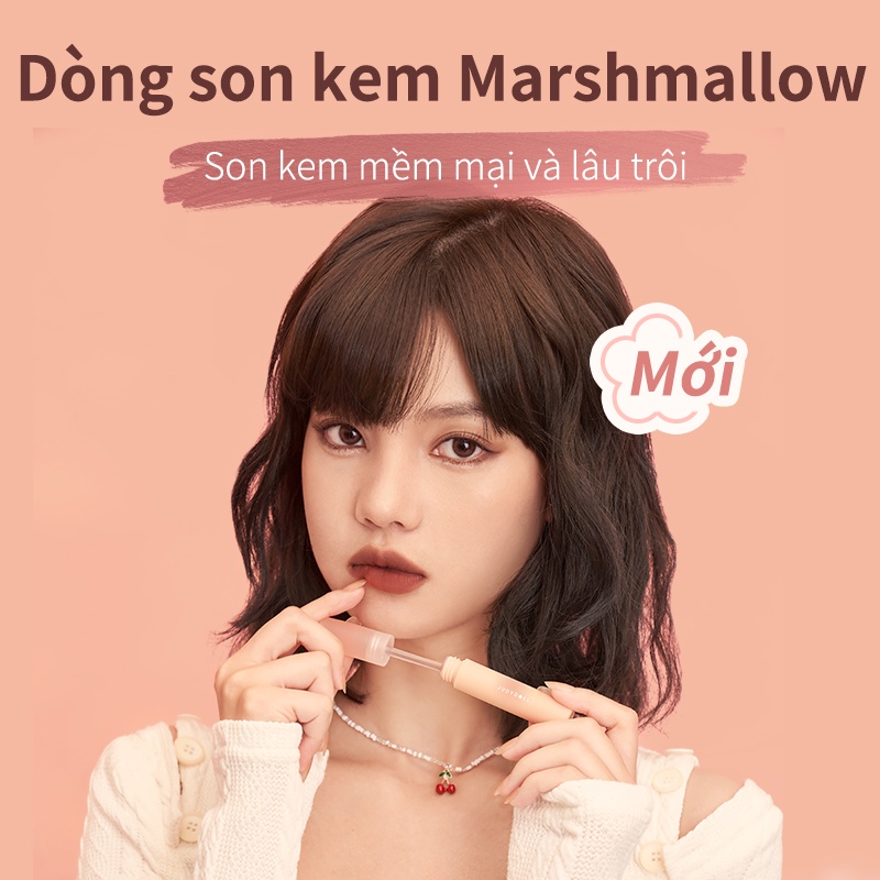 JUDYDOLL Kem Dưỡng Môi Mềm Mờ Lâu Trôi không dính môi Marshmallow Cotton Candy Lip Mud trắng sáng 2.8g