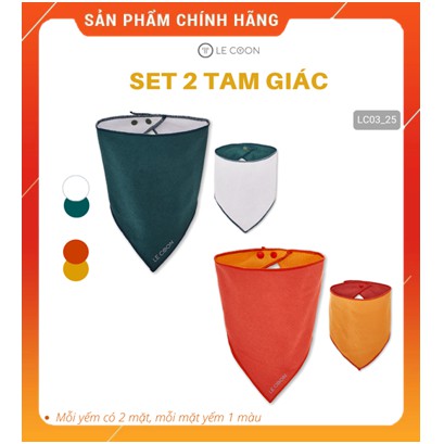 Yếm trẻ em [Le Coon - hàng hiệu giá rẻ] Set 2 yếm tam giác phong cách retro cho bé (trai, gái) - phụ kiện