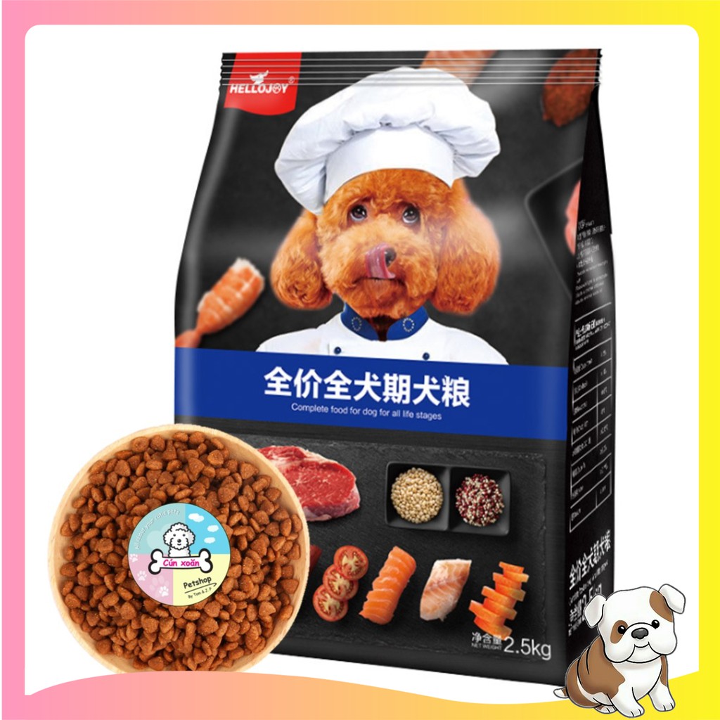 Thức ăn cho chó kén ăn Hello Joy (Túi 2.5Kg) thức ăn hạt cho chó từ 2 tháng tuổi