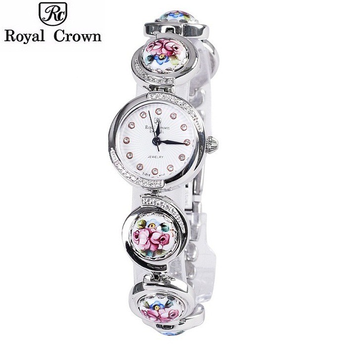 Đồng hồ nữ Chính Hãng Royal Crown 6430 dây gốm handmade