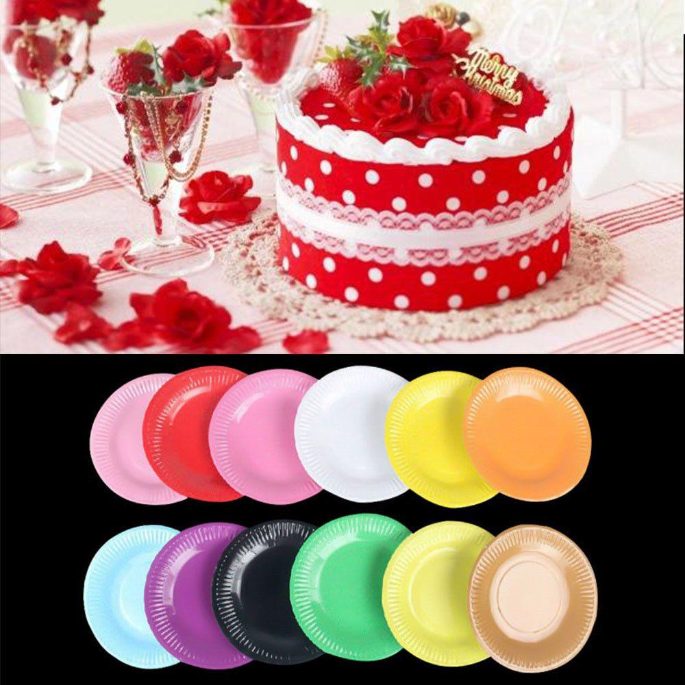 Set 20 Đĩa Giấy Tròn Dùng Một Lần Tiện Dụng Cho Tiệc Sinh Nhật / Đám Cưới