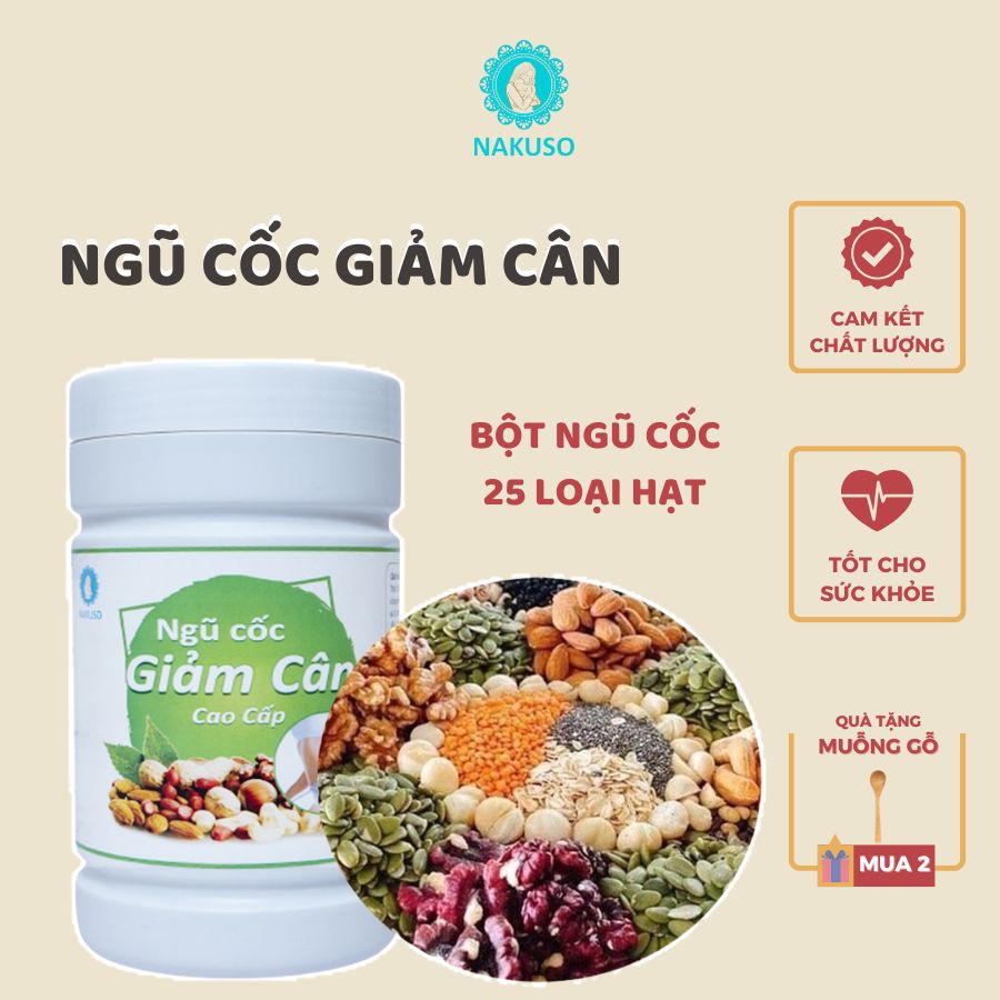 Ngũ Cốc Ăn Kiêng Giảm Cân Giảm Mỡ Hiệu Qủa Cao Cấp 25 Loại Hạt NAKUSO (500Gr)