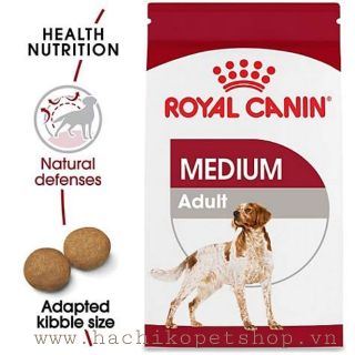 Hachikopetshop| Thức ăn chó Royan Canin Medium Adult dành cho giống chó 11-25kg (gói 4kg)