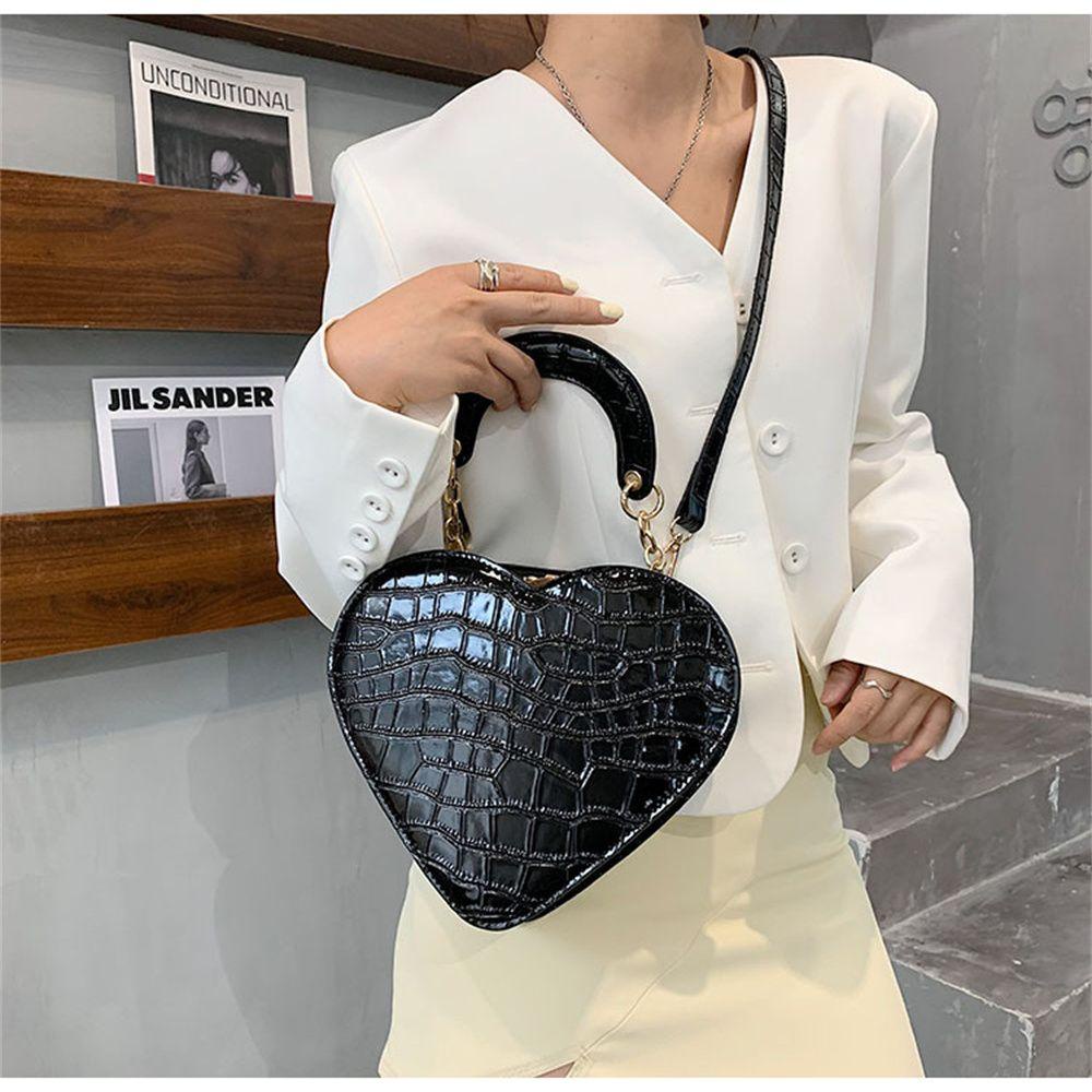 Túi Tote Da PU Hình Trái Tim Nhỏ Gọn Cho Nữ