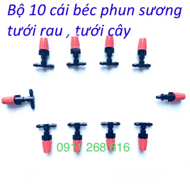 10 đầu tưới phun sương - béc phun sương 1 cửa điều chỉnh được