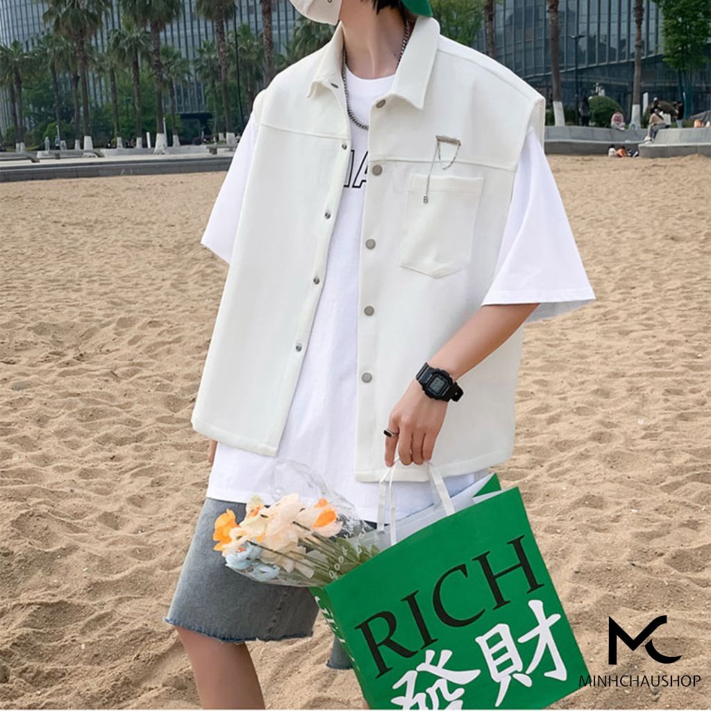 Áo Gile Nam Nữ Sanminhchau Áo Gile Vest Form Rộng Dáng Unisex Phong Cách Hip Hop Glx 01