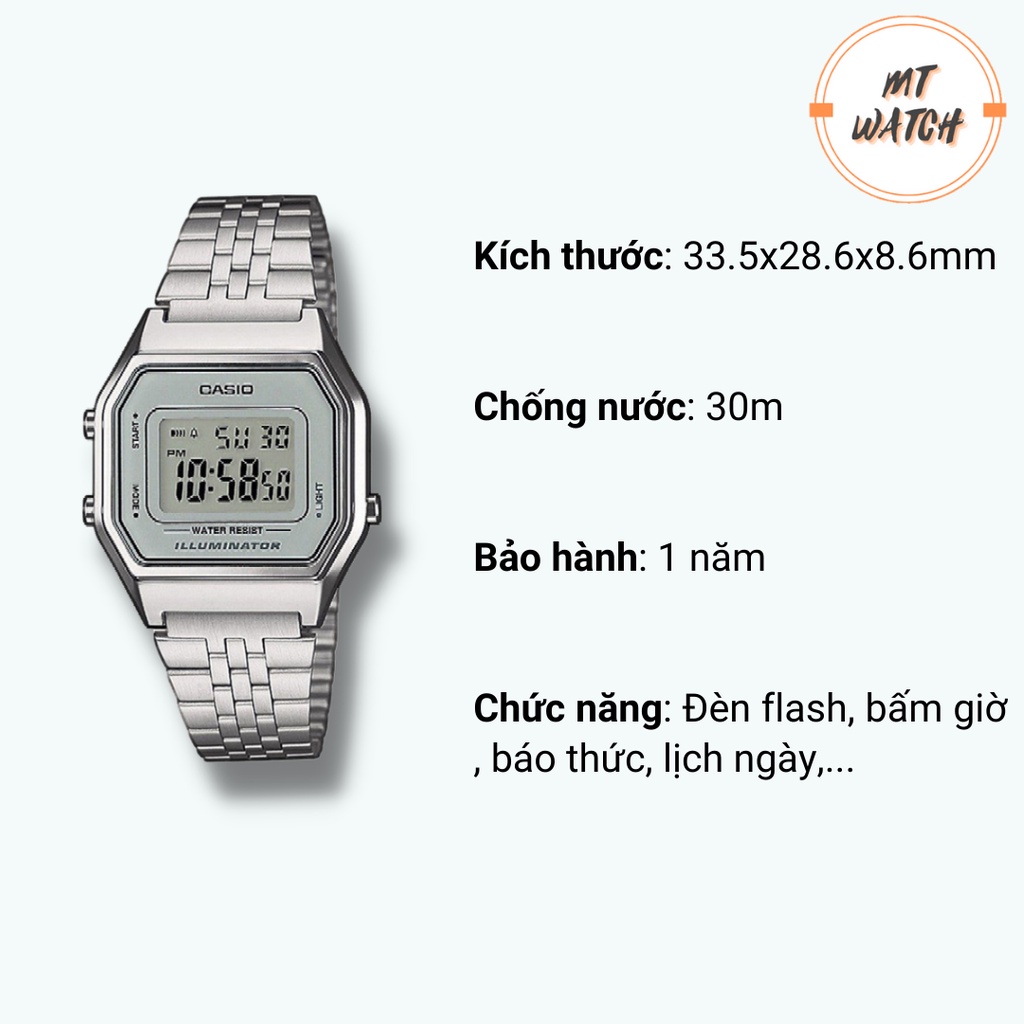 Đồng hồ CASIO Unisex LA680 - Đồng hồ điện tử chống nước
