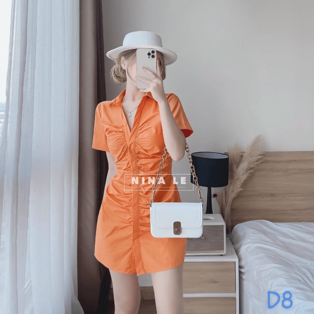 FREE SHIP ĐẦM BODY NHÚN SƠ MI TÔN DÁNG SANG CHẢNH TT THỜI TRANG HHP