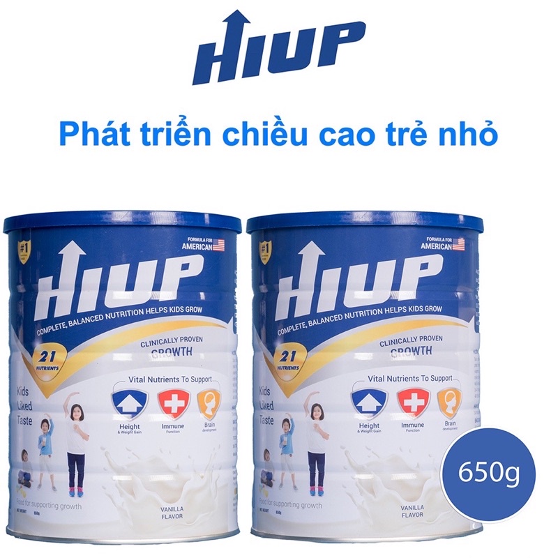Sữa HIUP tăng chiều cao cho bé từ 2 tuổi hộp 650g chính hãng