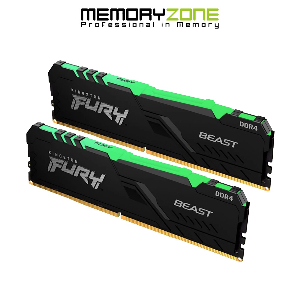 Ram PC Kingston Fury Beast RGB 32GB 3600MHz DDR4 (2x16GB) KF436C18BBAK2/32