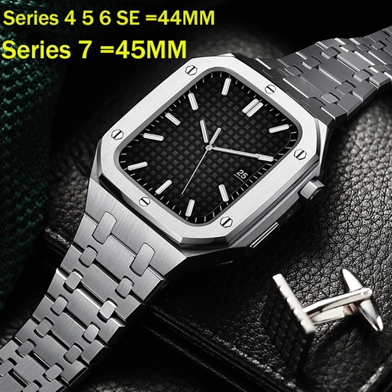 jansin Modification Mod Kit Dây đeo Có Khung Cho apple watch 8 45mm 44mm iwatch series 8 7 6 SE 5 4