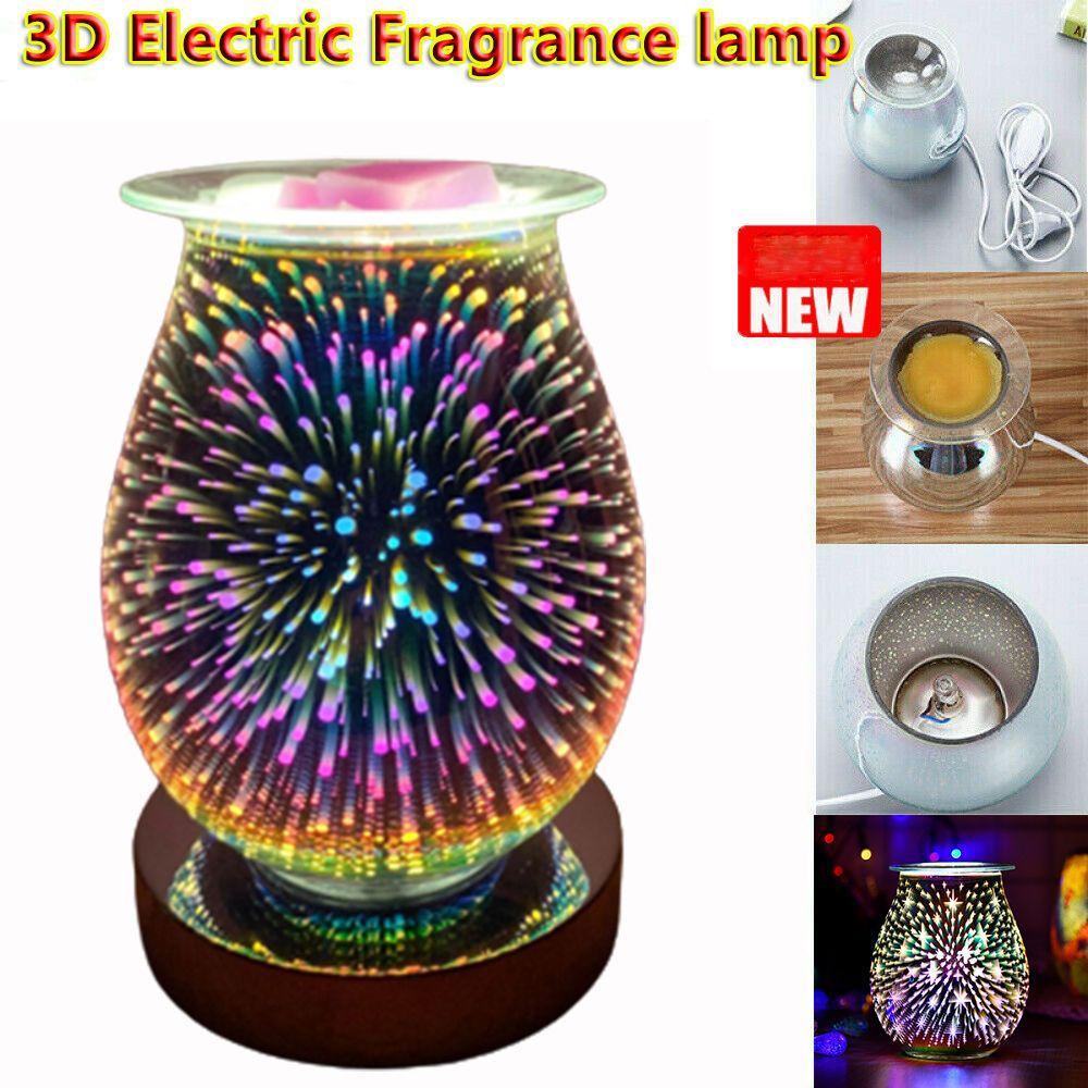 LEISURE Đèn Ngủ Bằng Kính Họa Tiết 3D Sáng Tạo