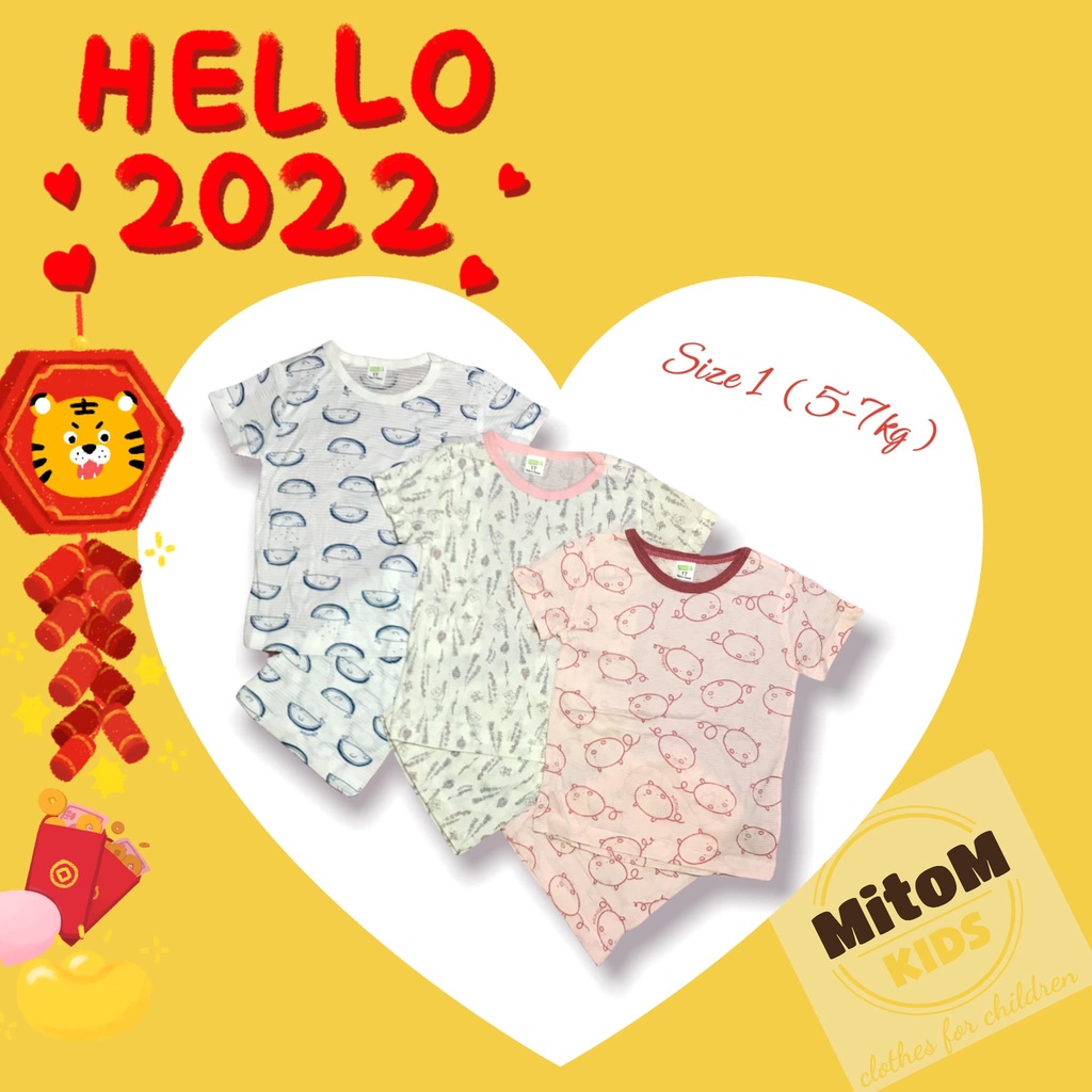 [SALE SỐC] Set 3 bộ 3-12m ♥️ FREESHIP ♥️ Chất thun cotton giấy siêu nhẹ, mềm mịn, thấm hút tốt, họa tiết tươi sáng