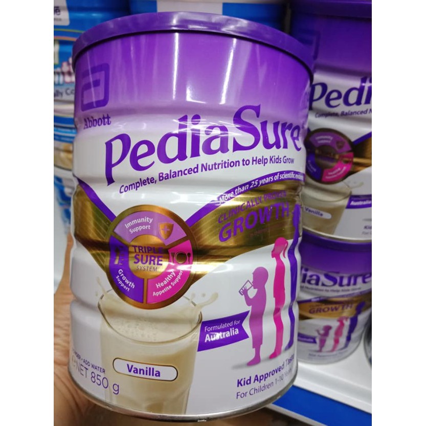 Sữa bột PediaSure Úc 850g mẫu mới nắp tím