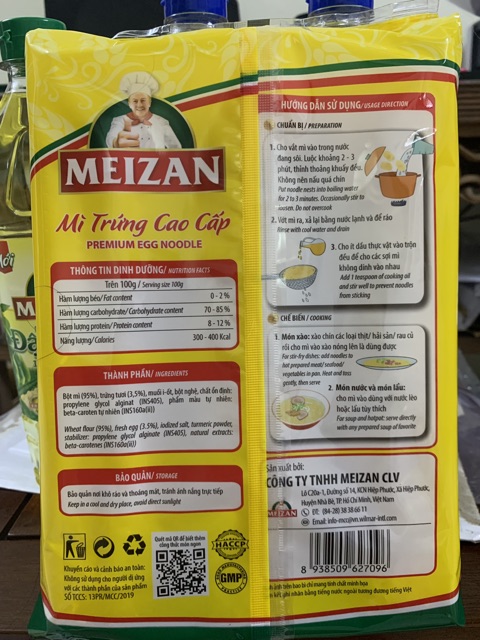 MÌ TRỨNG CAO CẤP MEIZAN 500g