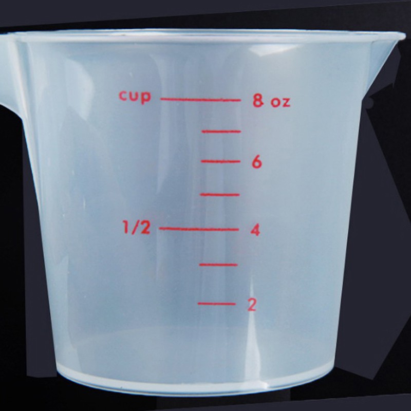 Cốc Đong Dung Dịch Bằng Nhựa Trong Suốt Có Tay Cầm 250ml Tiện Dụng Cho Nhà Bếp