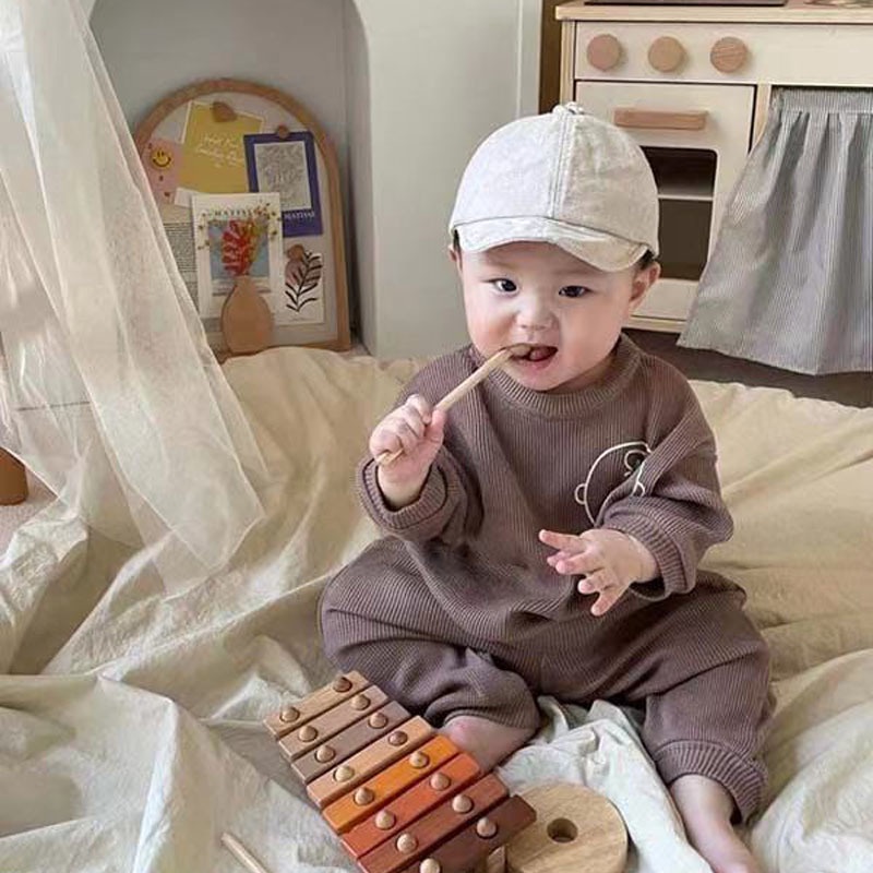 Bộ áo len in hình hoạt hình kèm quần dài phong cách Hàn Quốc dành cho bé