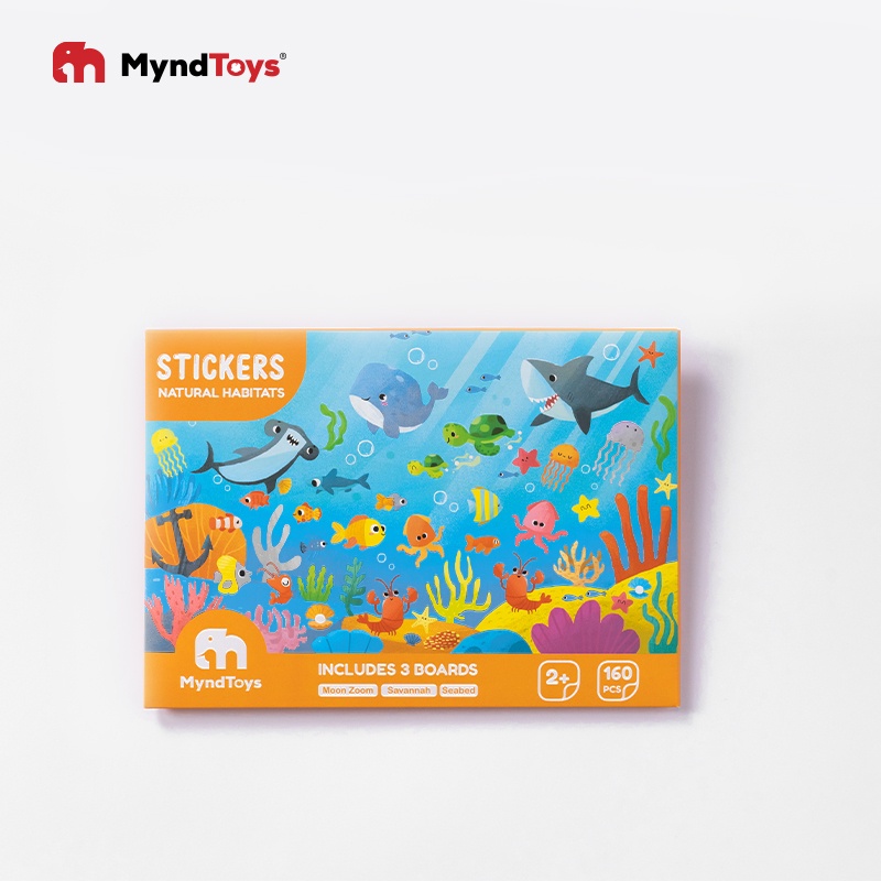 Stickers bóc dán MyndToys an toàn thông minh Natural Habitats chủ đề động vật cho bé từ 2 tuổi Gau Corner