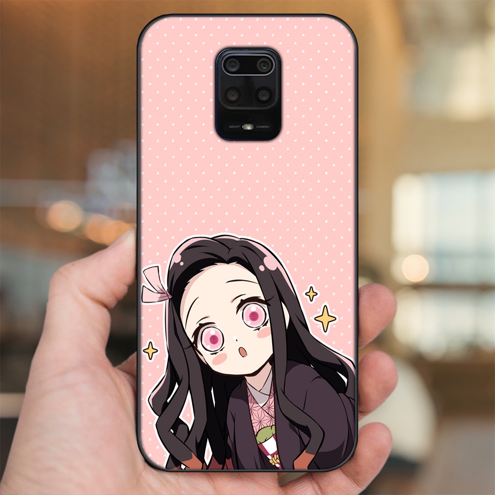 Ốp lưng Xiaomi Redmi Note 9s, Note 9 Pro viền đen in hình Nezuko Kimetsu no Yaiba