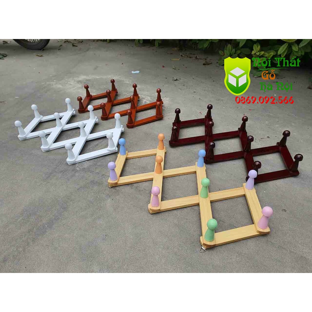 Móc Treo Quần Áo, Móc Gỗ Treo Quần Áo Gắn Tường Gỗ Thông Nhập Khẩu