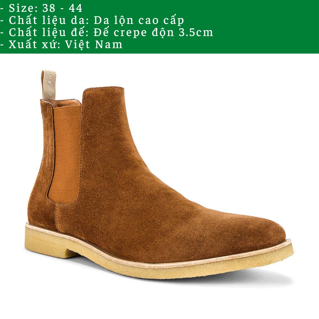Giày Chelsea boots thời trang nam chất liệu da lộn màu nâu | BigBuy360 - bigbuy360.vn
