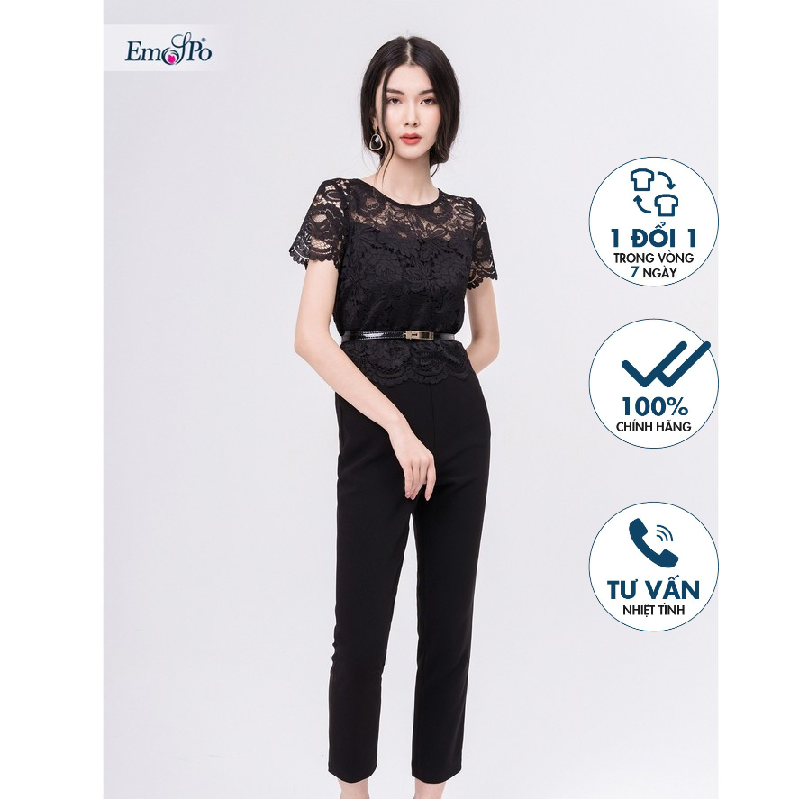 Bộ jumpsuit Emspo AQL2639 (Đen, Cam)