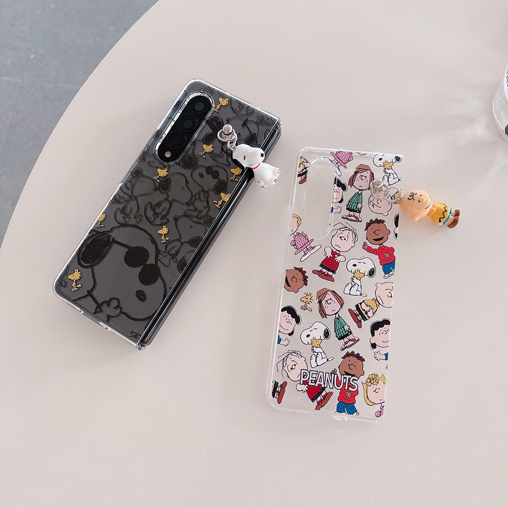 Vỏ samsung z fold 4 case dòng hoạt hình dễ thương anime Ốp điện thoại trong suốt có móc khóa cho samsung z fold 3 5g zfold4 Ốp điện thoại pc cứng