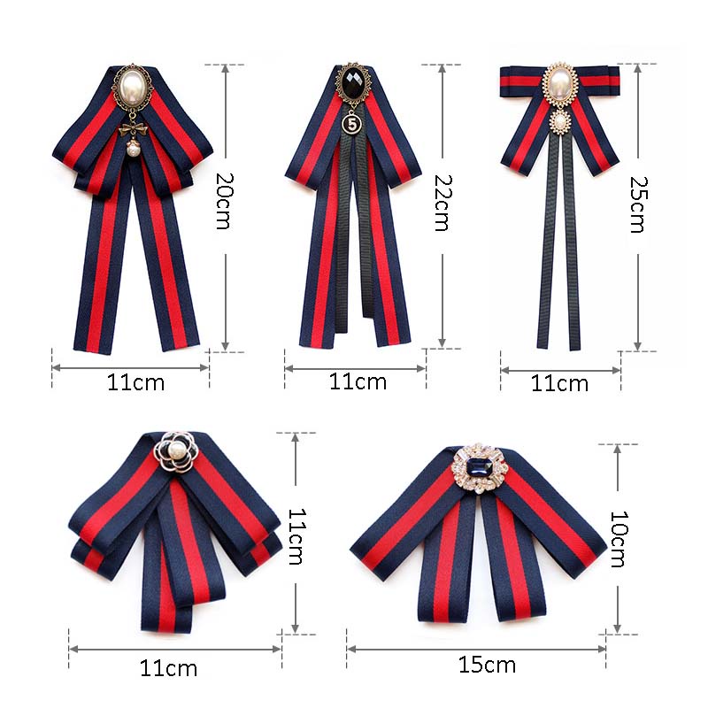 Cà Vạt Nơ Ruy Băng Kẻ Sọc Đính Ngọc Trai Có Thể Điều Chỉnh Cho Đám Cưới