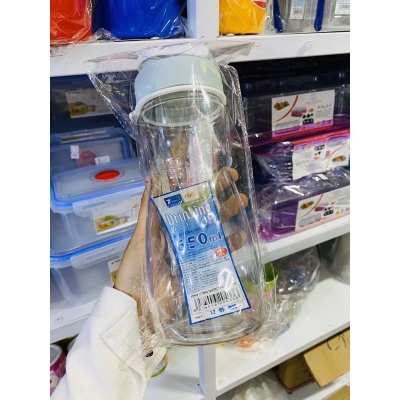 bình nước nhựa Đồng Tâm trong suốt 650 ml,900ml