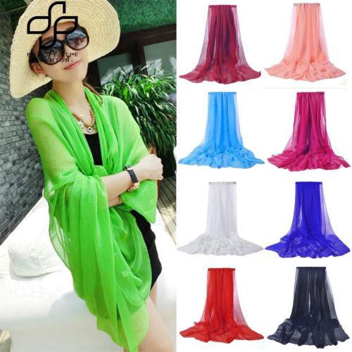 Khăn choàng cổ chiffon trơn