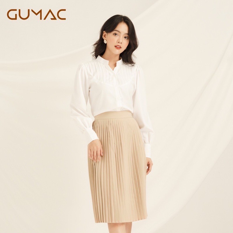GUMAC áo sơ mi xếp ly dài tay - size L