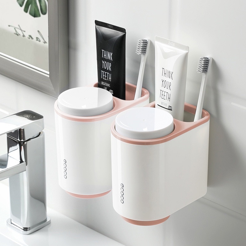 Kệ để bàn chải đánh răng Ecoco , kèm 2 cốc
