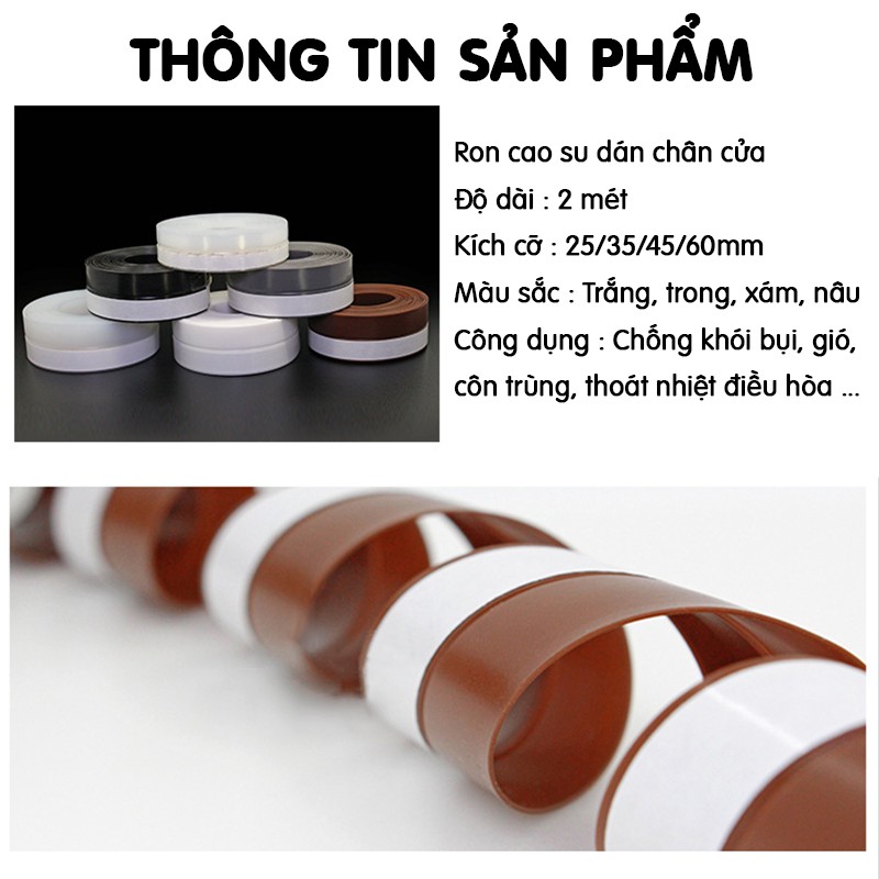 Ron chân cửa dính tốt chống gió lùa, côn trùng, keo 3M thường