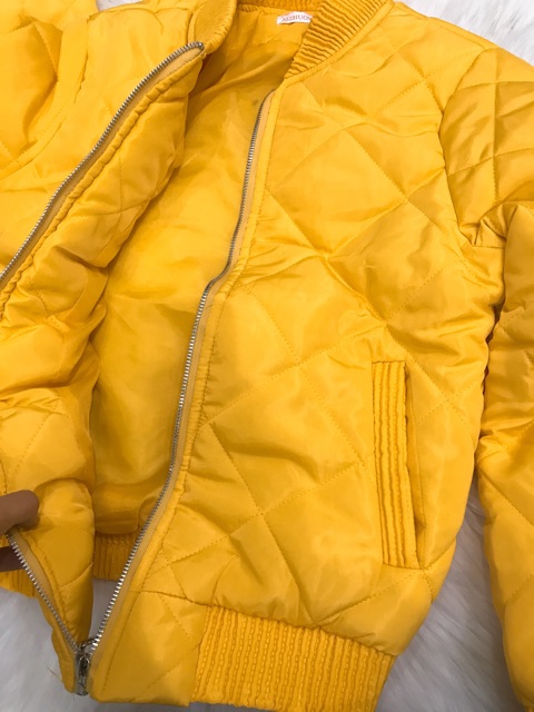 Áo bomber phao  quả trám