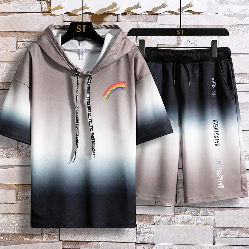Korean Style Summer 2021 Hoodie And Shorts Set For Men