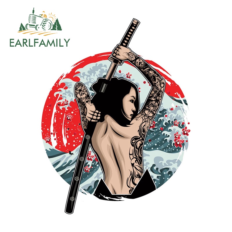 Sticker Dán Trang Trí Xe Hơi Chống Thấm Nước Hình samurai 13Cmx12.6Cm