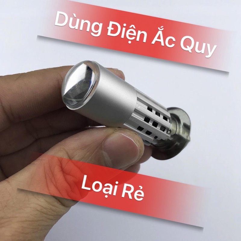 Đèn Pha Led Bi Cầu Mini 2 Mầu Vàng Trắng H6