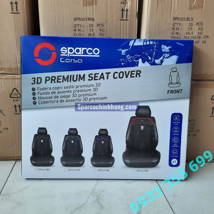 Áo lót ghế da cao cấp cho xe ô tô SPARCO SPS421BK