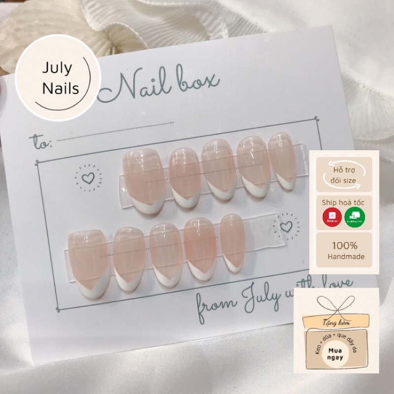 Nail box thiết kế sơn thạch nude vẽ đầu móng nhẹ nhàng tặng kèm keo dũa móng nb024 julynails.vn