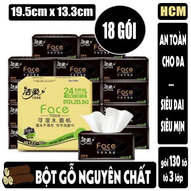 Thùng 18 gói giấy ăn Face Đen hàng nội địa Trung dòng cao cấp siêu dai, siêu mịn