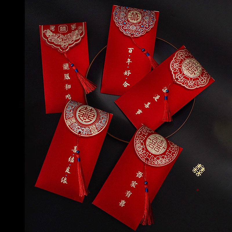 1 Túi Đựng Tiền Angpao Đỏ May Mắn Cho Đám Cưới