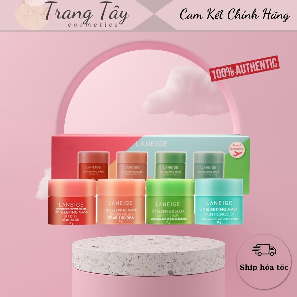 SET 4 MẶT NẠ NGỦ MÔI LANEIGE LIP SLEEPING MASK MINI KIT 8g/lọ