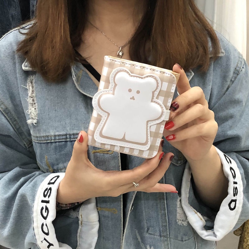 Ví Ngắn Bằng Da PU In Hình Snoopy Dễ Thương Dành Cho Học Sinh