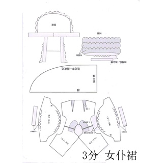 Rập may đồ búp bê BJD - size 1/3