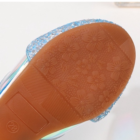 Giày công chúa cho bé gái Elsa cao gót đính đá cao cấp