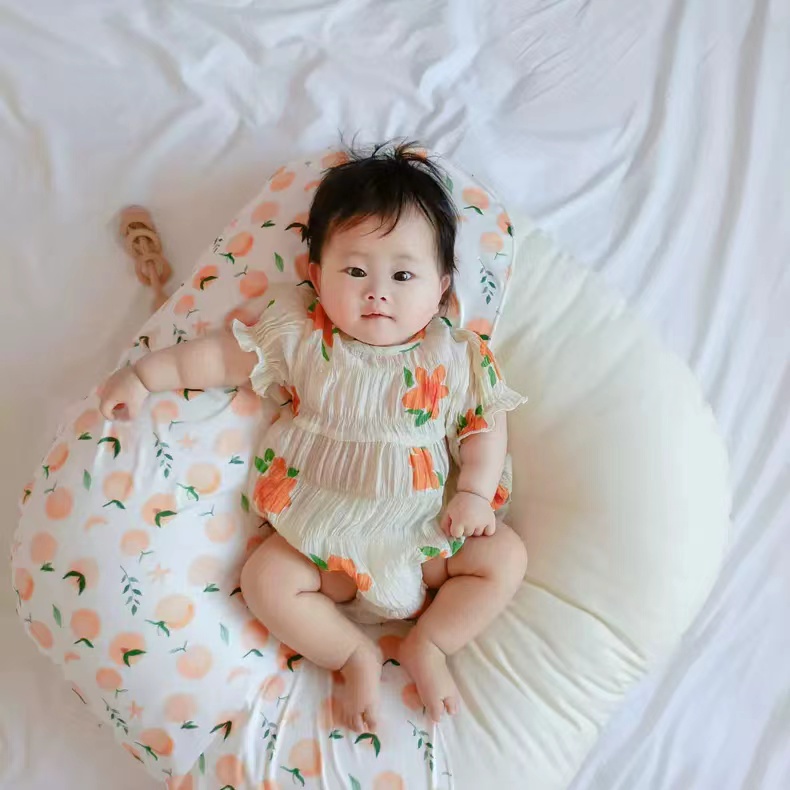 Áo Liền Quần Bằng Cotton Tay Ngắn Họa Tiết Hoa Phong Cách Phương Tây Thời Trang Mùa Hè 2023 Cho Bé Gái