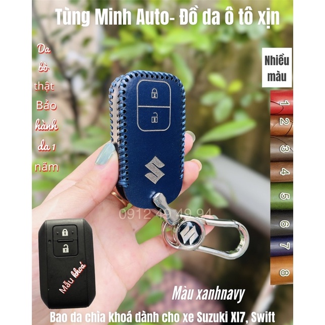 Bao Da Chìa Khoá Smartkey Ô tô  Suzuki  XL7,Swift, Ertiga, Vitara Da Bò Cao Cấp Handmade xịn xò