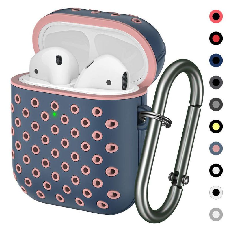 Vỏ Bảo Vệ Hộp Sạc Tai Nghe 1 / 2 Bằng Silicon Hai Màu Xinh Xắn Chất Lượng Cao 1 / 2